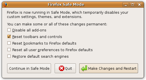 Safe Mode Firefox
Safe Mode Firefox
