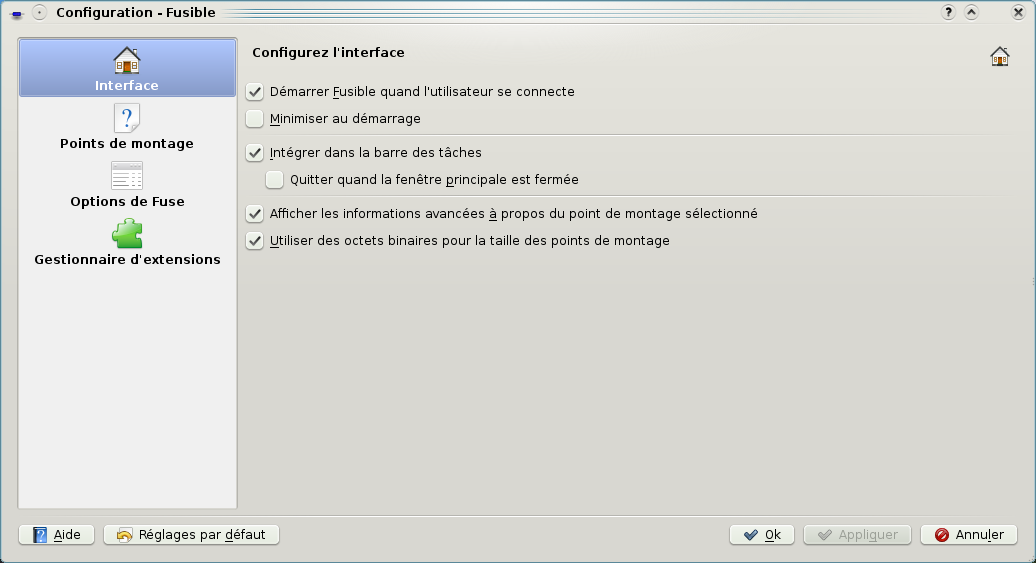 Configuration de Fusible2 Configuration de Fusible2