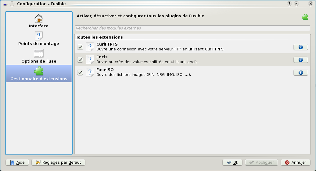 Configuration de Fusible2 Configuration de Fusible2