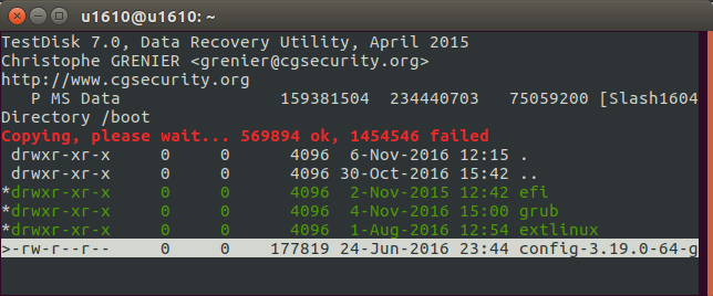 ubuntu testdisk recover files