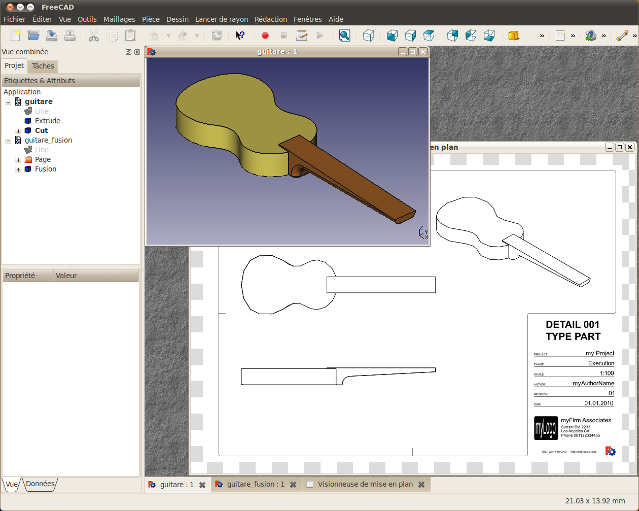 Freecad чертеж из модели