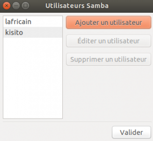Configurez les utilisateurs de la base de données de Samba