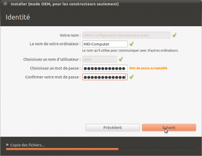Saisissez vos informations d'identification temporaire