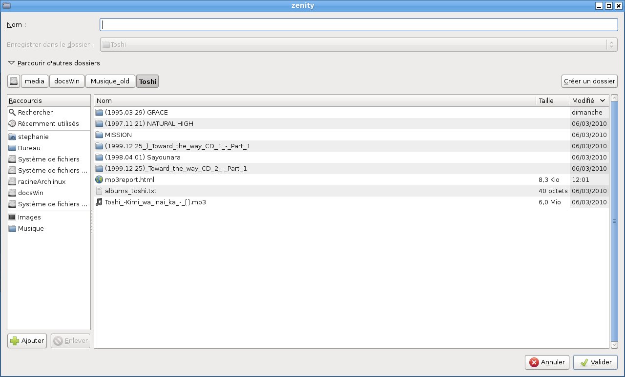 Choix du fichier de sortie Choix du fichier de sortie