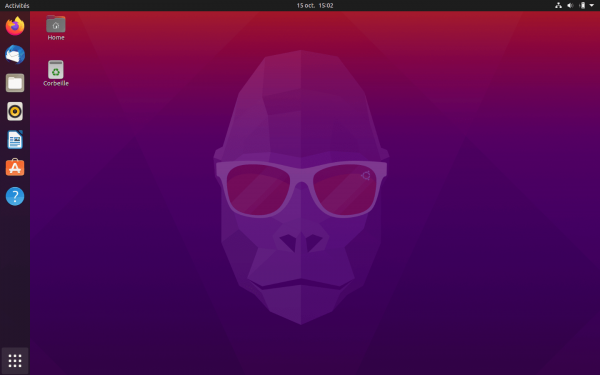 Le bureau ubuntu 20.10 (Gnome)